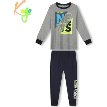 Chlapecké pyžamo Chlapecké pyžamo KUGO MP3782, šedá / tm. modrá