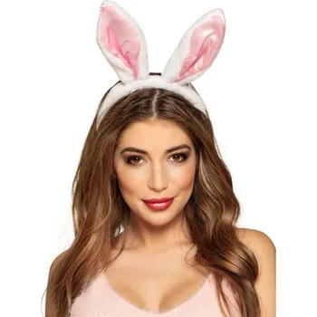 Dámská čelenka - Bílo růžové králičí uši