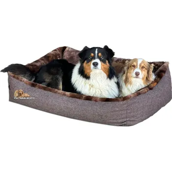 Pelíšek pro psa O´LALA PETS Ortopedický pelech COUCH z paměťové pěny s okrajem Tm. hnědý 120x85cm