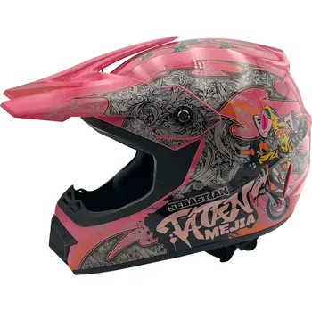 Helma na motorku Dětská cross helma Mejia Růžová M