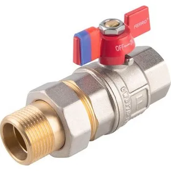 Instalatérský materiál Kulový kohout MF 1/2", se šroubením, motýl, voda, Novaservis KFPS1