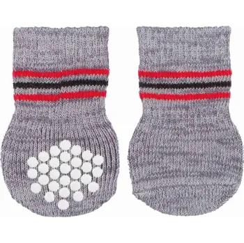 Obleček pro psa Trixie Protiskluzové šedé ponožky pro psa 2 ks L-XL (Retrívr)