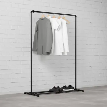 Šatní skříň Walteco FREJA I - Stojan na šaty Rusticline s tyčí na boty, volně stojící, 1100x1580mm