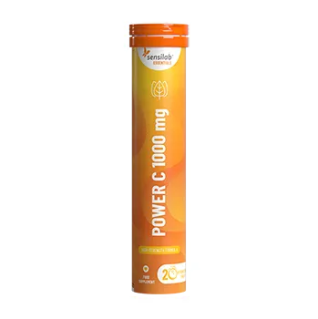 Essentials Power C vysoká dávka 1000 mg – Vegan, 20 šumivých tablet