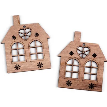 Dřevěný domeček k zavěšení hnědá přírodní