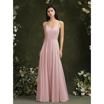 Dámské šaty Čína Elegantní dlouhé společenské šaty s krajkovými zády Barva: růžová (dusty rose), Velikost US: 16