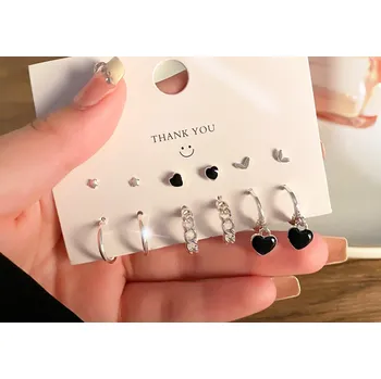 Náušnice B-TOP Postříbřená sada kruhových a puzetových náušnic Typ: Typ 2