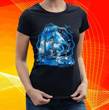 Dámské tričko dámské tričko s lodí XS (Yacht Club , Jachting Klub jachta)