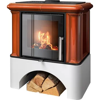 ABX Kamna kachlová Ikaria exklusive, karamel, bílý sokl, 6kW
