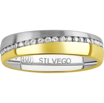 Prsten Snubní stříbrný prsten Glowie pozlacený žlutým zlatem s Brilliance Zirconia