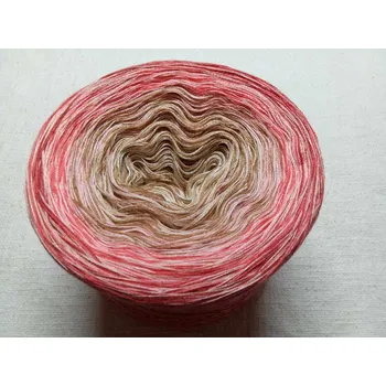 Příze Nová Broskvová zmrzlina 3-nitka 1000m s hedvábím (Duhové klubko s hedvábím Nová Broskvová zmrzlina)