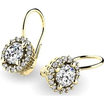 Náušnice Dámské náušnice žluté zlato 585/1000 zirkon 10925-ZL-ZIR