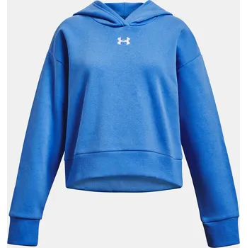 Dívčí mikina Dívčí mikina Under Armour UA Rival Fleece Crop Hoodi 1379517-464 Modrá YXS