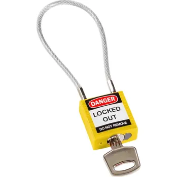 Visací zámek Compact Cable Padlock Yellow 20cm KD