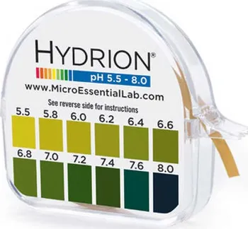 Diagnostický test Micro Essential Laboratory Hydrion souprava na měření pH moči a slin 5,5-8,0