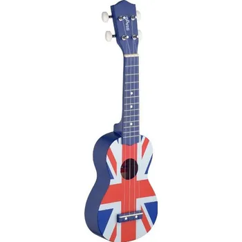 Ukulele Stagg US UK-FLAG, sopránové ukulele, modré s motivem britské vlajky