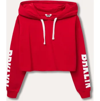 Dívčí mikina Dívčí zkrácená mikina s kapucí Brooklyn - červená 122