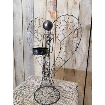 Svícen Drátěná andělka se svícnem - PHG, 1098.219 Výška 26 cm