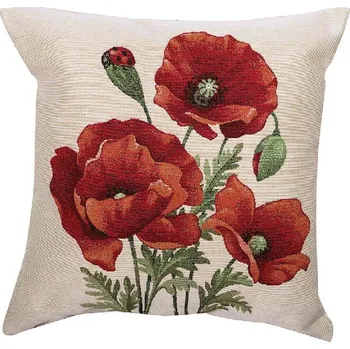 Dekorativní polštářek Dekorační polštář vlčí máky, 45x45 cm
