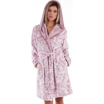 Dámský župan Dámský krátký župan s kapucí Vestis Flora 4856 mist 4303 - tisk fialová L