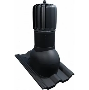 Střecha Větrací komínek VENTOS X ROTO R Barva: 9005 - černá