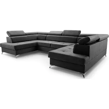 Sedací souprava Rozkládací rohová sedačka MADRAS U tmavě šedá