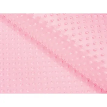 Dětská látka Minky 3D puntíky MKP-035 Světle růžová - šířka 150 cm