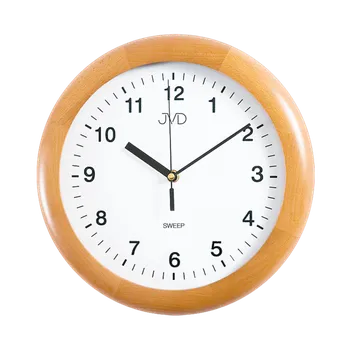 Hodiny JVD Netikající čitelné tiché dřevěné nástěnné hodiny JVD NS2341/68 (tiché netikající hodiny s plynulým chodem)