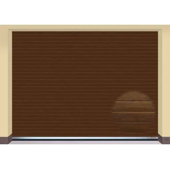 Garážová vrata AMPEL s.r.o. Sekční garážová vrata TMAVÝ DUB L 405×305 cm s elektrickým pohonem - Montáž do rodinného domu - 3 900 Kč