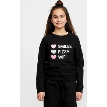 Dívčí mikina Dívčí mikina Smiles - černá 140