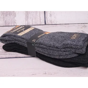 Pánské ponožky CNB BERLIN SADA 2 PÁRY Termo ponožky DE 23402 teplé hebké antracit tm šedé a šedý melír 2 páry velikosti ponožek: 26-28 (EUR vel. 39-42)