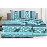 Povlečení z mikrovlákna s bavlněným efektem prodloužené DELFA tyrkysové