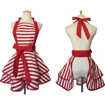 Kuchyňská zástěra Kuchyňská zástěra s červenými pruhy - Cakesicq