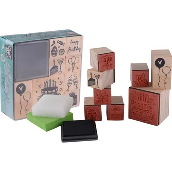 Dětské razítko Sada razítek Happy B´day 8 + 1ks