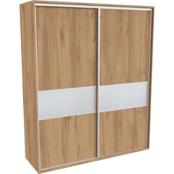 Šatní skříň Šatní skříň FLEXI 2 s dělenými dveřmi Matelux Dekor: Dub harmony, Šířka: 200 cm, Výška: 220 cm