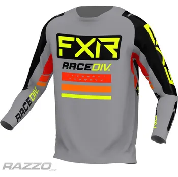 cyklistický dres Pánský MX dres FXR Clutch Pro MX Jersey Grey Black HiVis 2022 XL