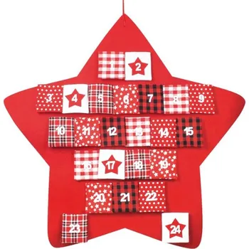 Vánoční dekorace Anděl Přerov Adventní filcový kalendář červená hvězda 70 cm