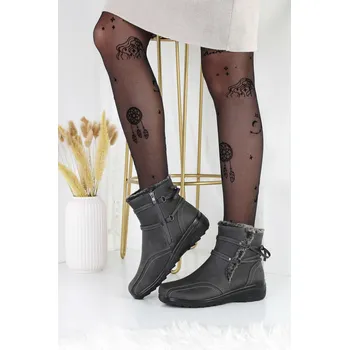 Dámská zimní obuv Chun sen Šedé kotníkové boty na klínku G77-5G Velikost: 36