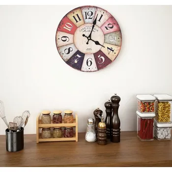 vidaXL Vintage nástěnné hodiny 30 cm [50626] Barva: pestrá