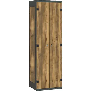 Šatní skříň TRITON šatní skříň 2-dveřová kov-lamino T1750, černá - dub Baroque Amber + doprava zdarma