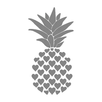 Samolepící dekorace SAMOLEPKA Ananas 001 se srdíčky (17 - šedá) NA AUTO, NÁLEPKA, FÓLIE, POLEP, TUNING, VLASTNÍ TEXT, TISK, AUTOSAMOLEPKY.cz, POLEPY, OBRÁZEK, LOGO, SAMOLEPKY