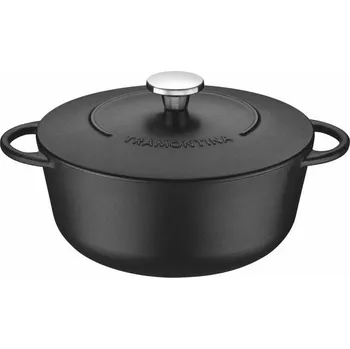 Kempingové nádobí Tramontina Trento litinový kastrol s poklicí 28cm/6l 20805/028