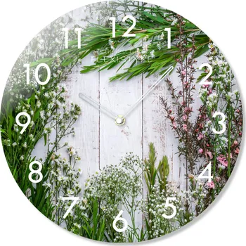 Hodiny Skleněné hodiny na zeď HERBS