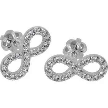 Náušnice Náušnice z bílého zlata nekonečno se zirkony, 1.47 g,