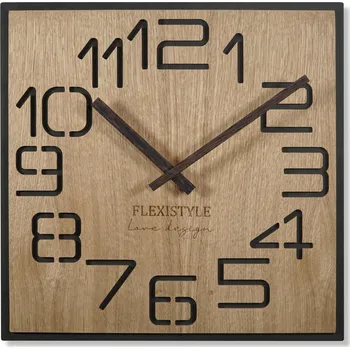 Hodiny Moderní dřevěné hodiny EKO Digits dubové - 50cm
