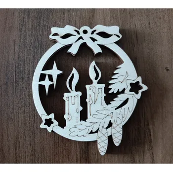 Vánoční ozdoba Dřevěná vánoční ozdoba svíce