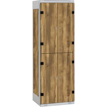 TRITON šatní skříň se 4 boxy s lavicí kov-lamino T1970, šedá - dub Baroque Amber + doprava zdarma