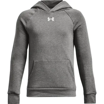 Chlapecká mikina Dětská mikina přes hlavu Under Armour B RIVAL FLEECE HOODIE šedá 1379792-025 - YXS | UK 7,5 | US 10