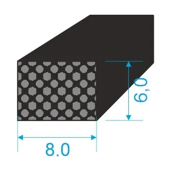 Těsnění do okna a dveří 020608 Profilové těsnění 6x8 plné