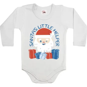 Kojenecký body Dětské body Santův pomocník, Barva Bílá, Velikost 62 / 3-6m, Canvas Dětské body Bezvatriko.cz 2140